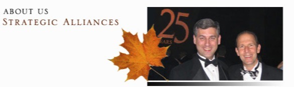 Photo of Paul and Joseph with an autumn leaf next to it: Text on the left reads: About Us Strategic Alliances