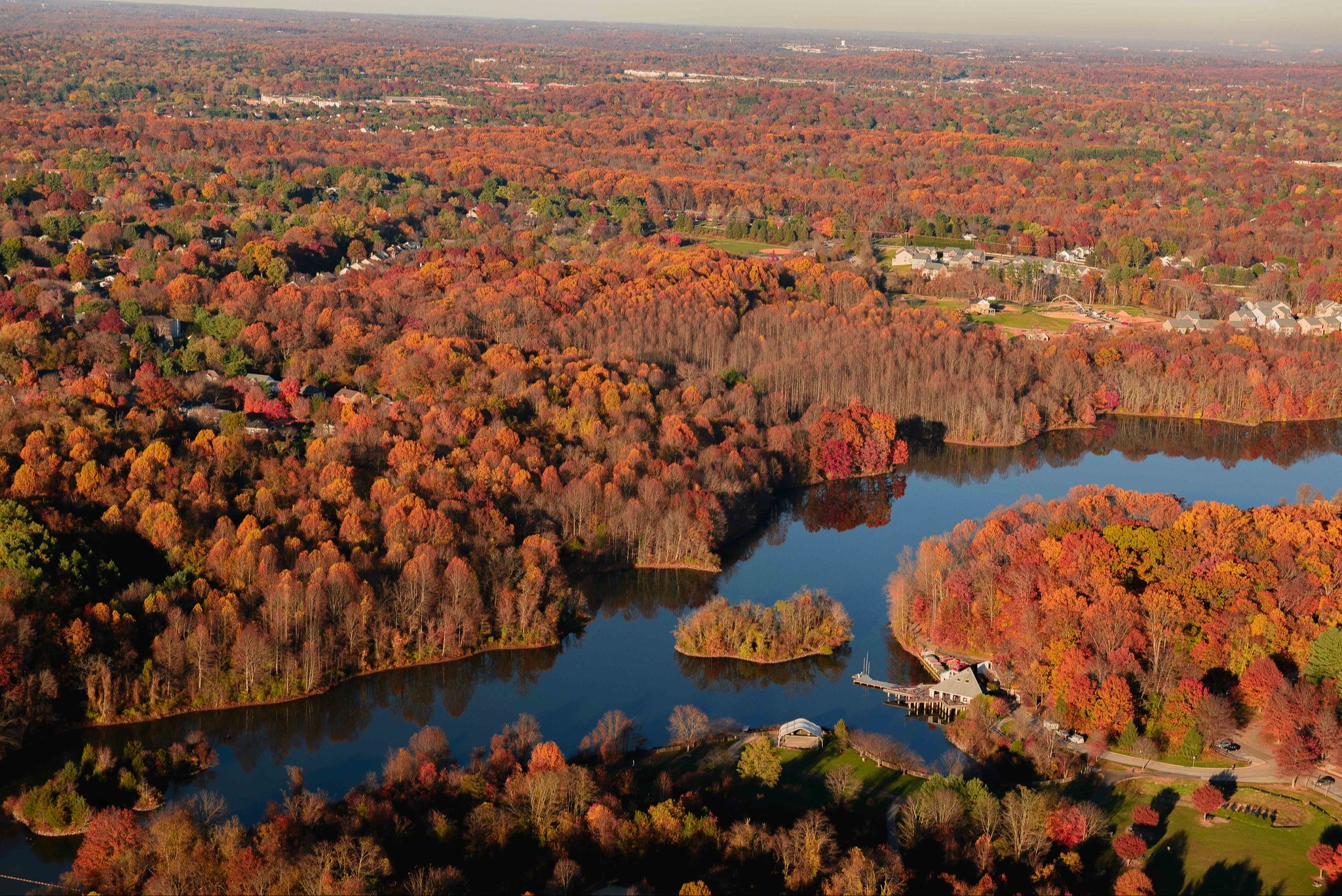 Aerial view of the Clarksville, Maryland area