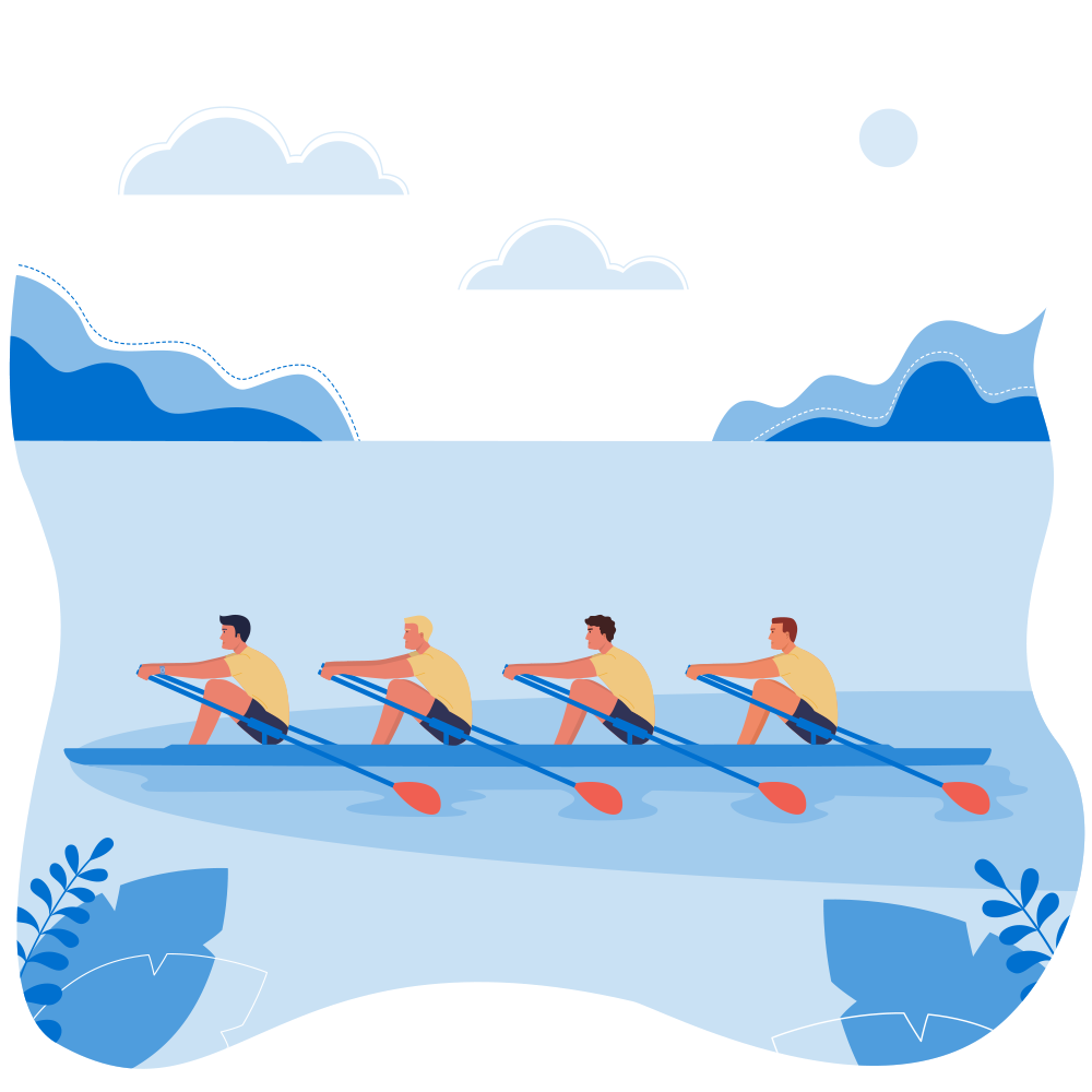 Rowing imagery representing our financial planning philosophy