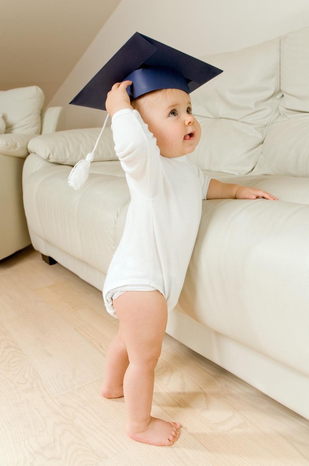 Baby in graduation cap