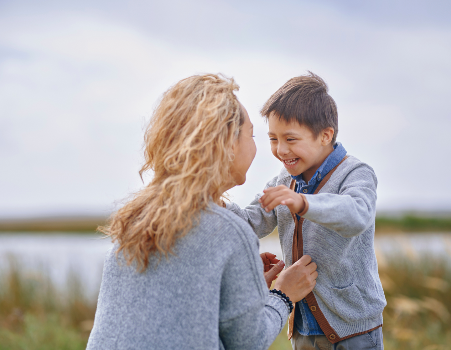 Mother and son outdoor