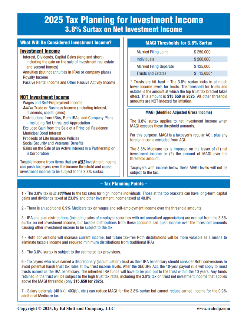 Tax Planning for Investment Income