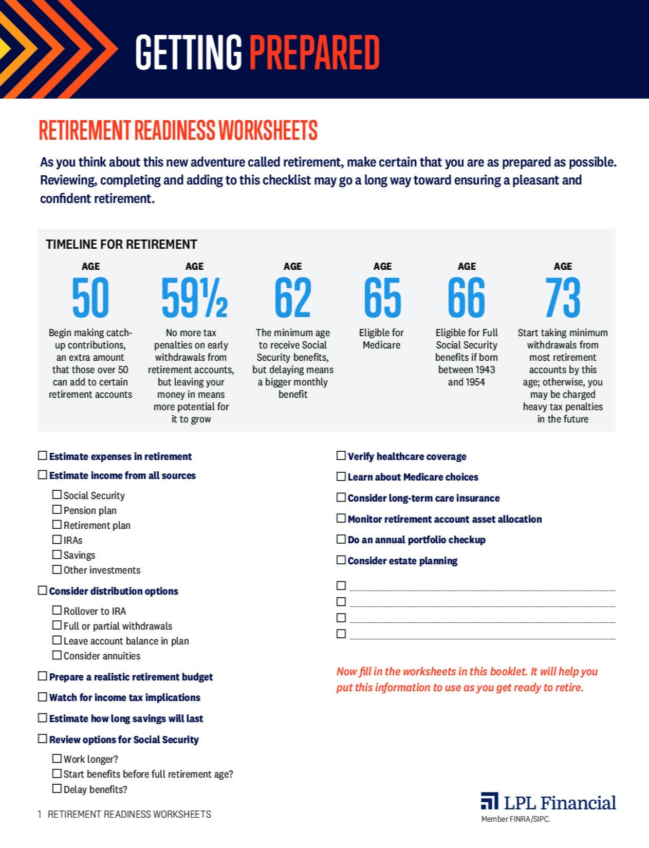 Retirement Readiness Worksheets