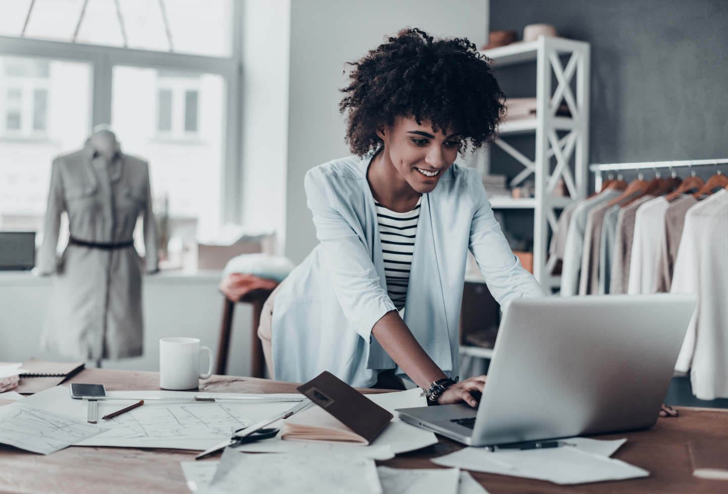 Woman looking at computer