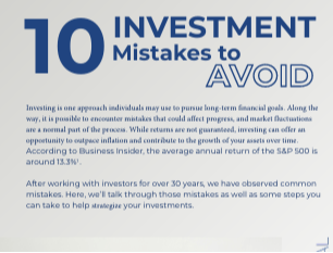 10 Investment Mistakes to Avoid