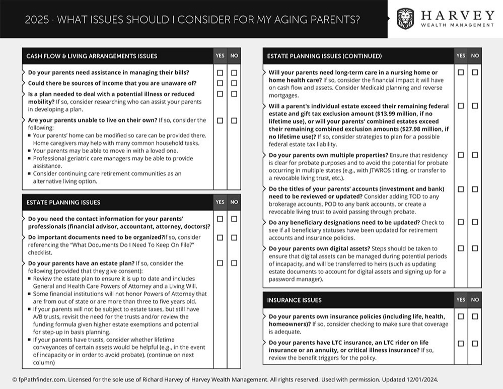 What Issues Should I Consider for My Aging Parents?