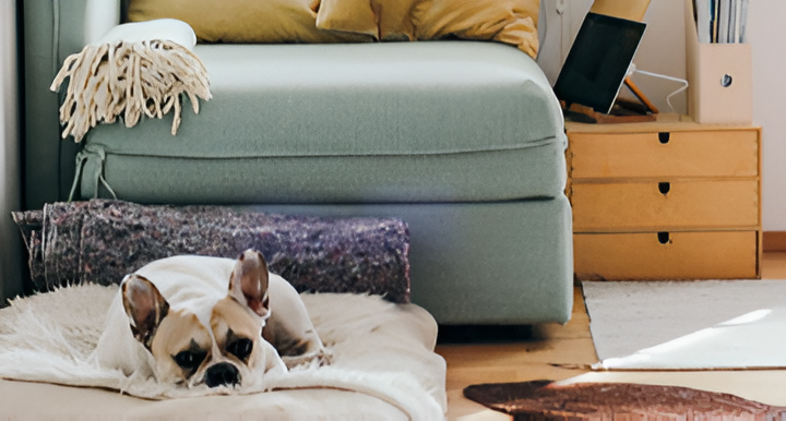 Dog in living room