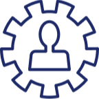 Person in gear icon