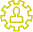 Creativity Icon - Gear with silhouette of person