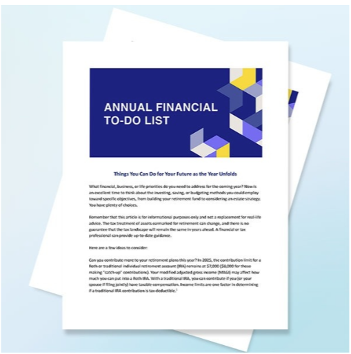 Annual Financial To-Do List