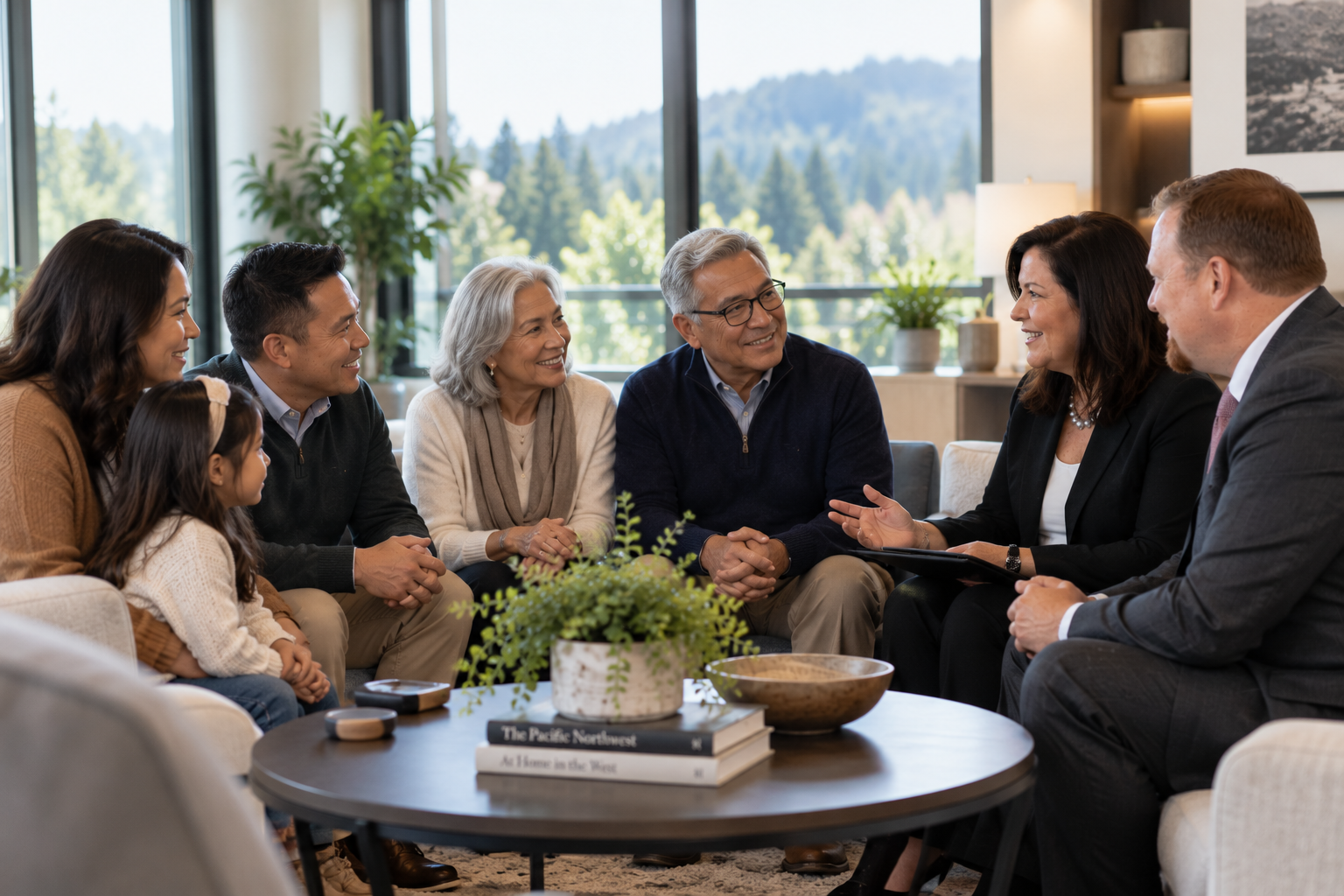 Paulsen Belding Wealth Management advisors meeting with a multigenerational family