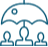 People under umbrella icon
