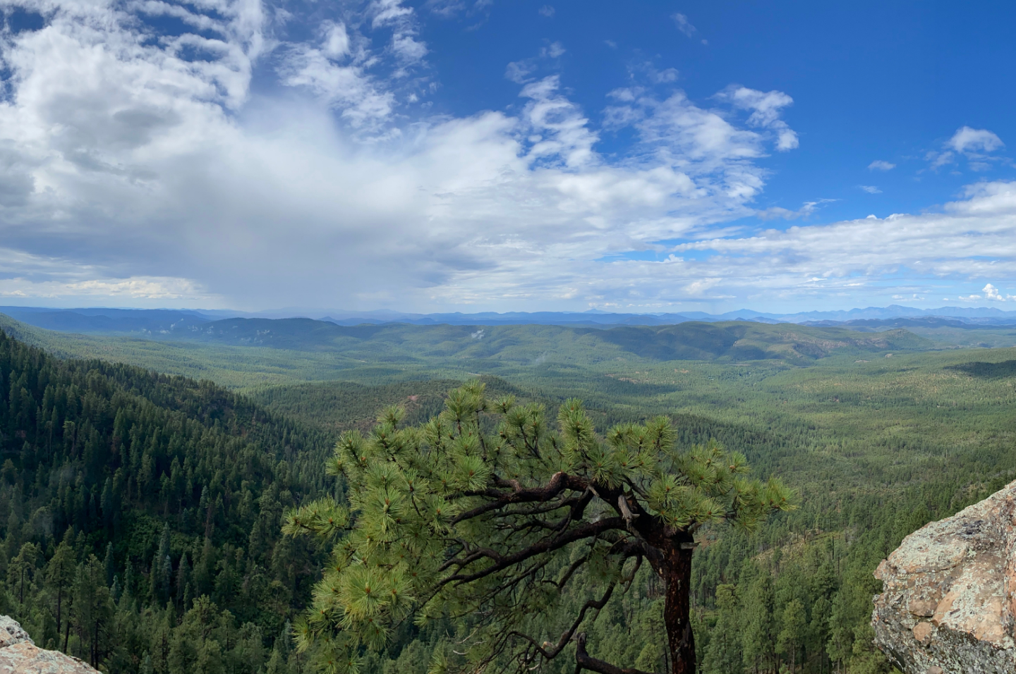 view of mountains with blue sky