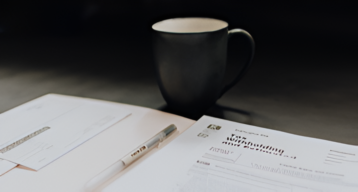 Paperwork and coffee