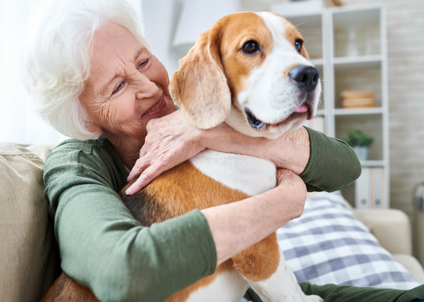 Elderly woman with dog