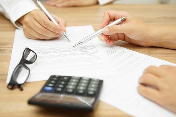 Office - Reviewing a document during a meeting