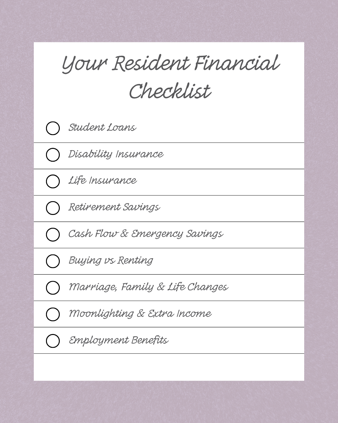 Residency comes with a lot of firsts