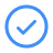 Blue circular check mark icon