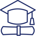 Cap and gown icon