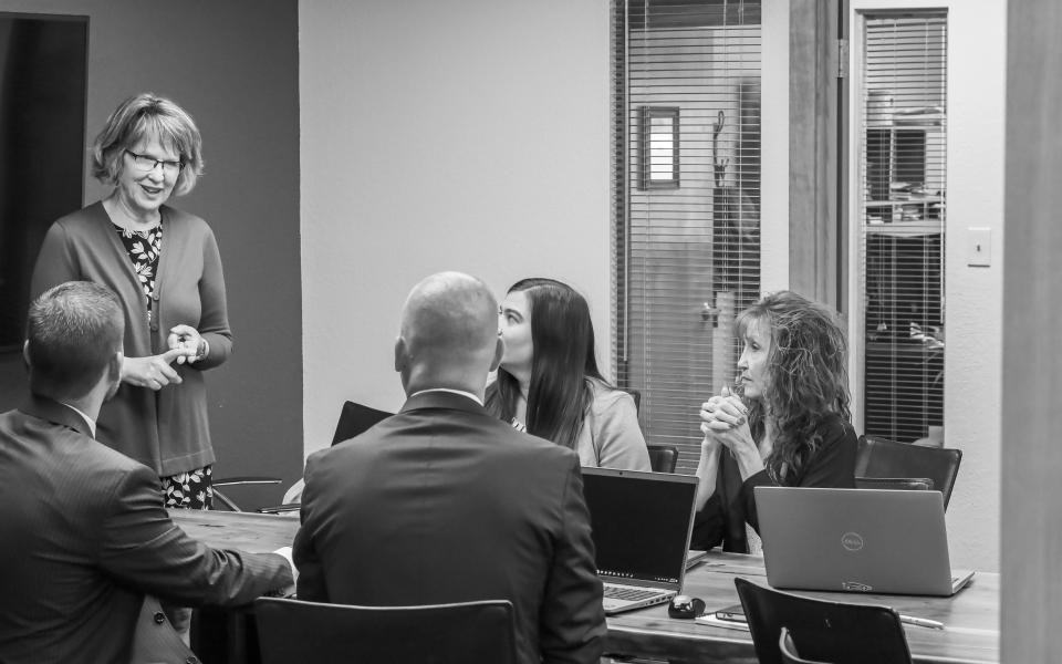 A team of professionals having a meeting