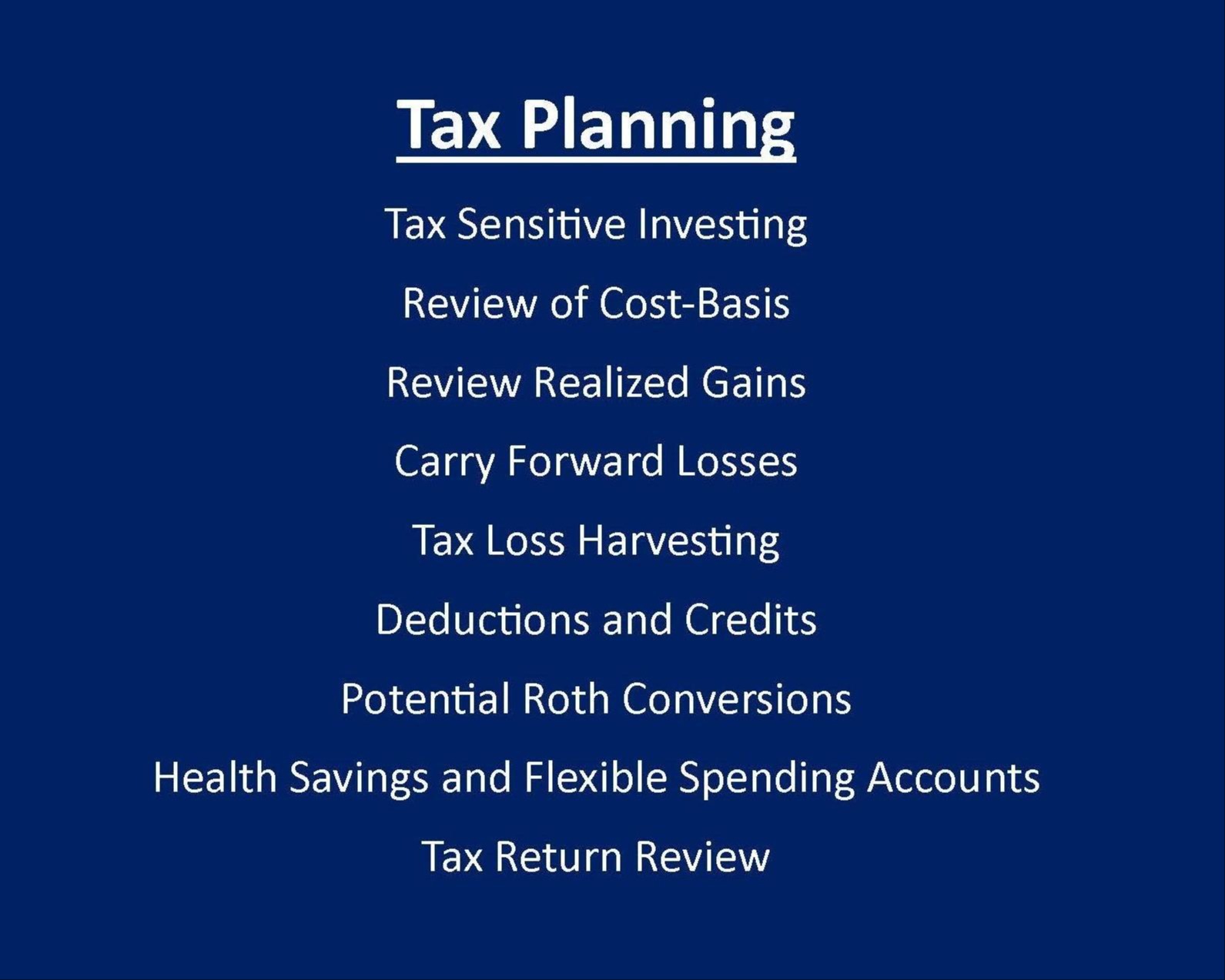 Tax Planning