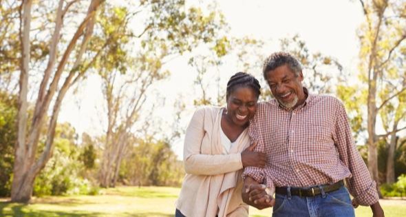 older couple taking a walk