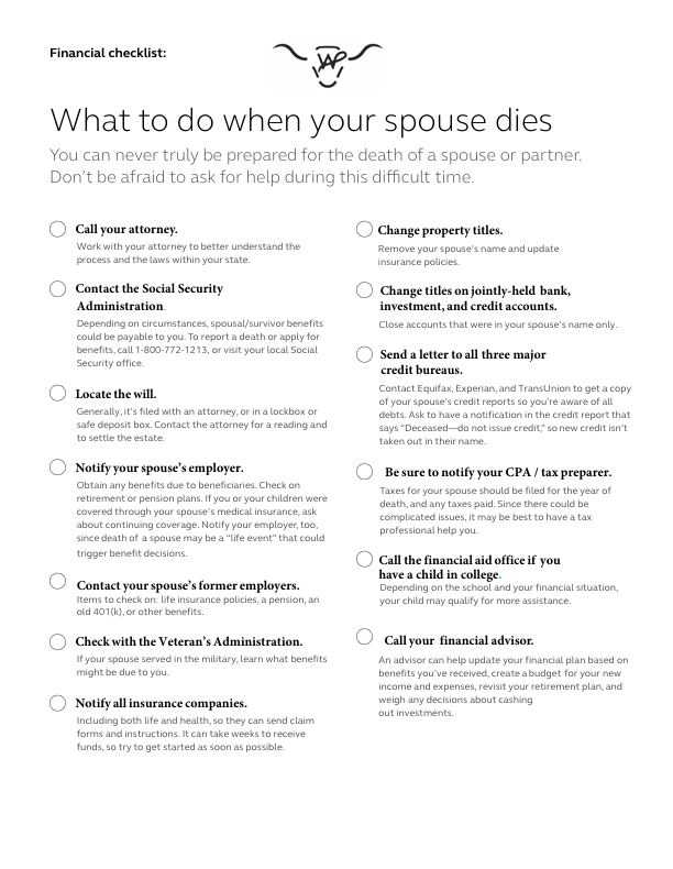 What to do when your spouse dies?