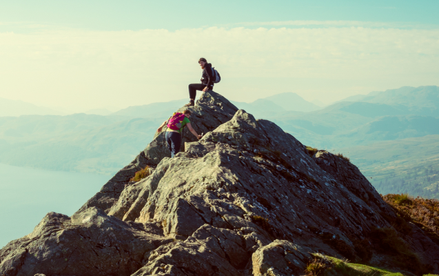 people on a mountaintop