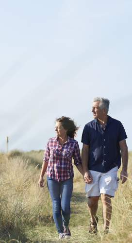Couple on a beach walk