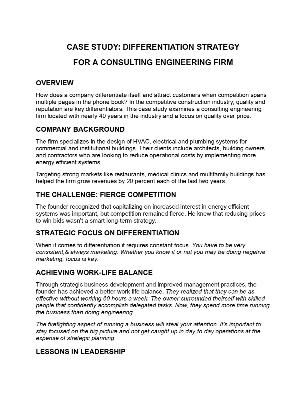 HVAC Engineering Case Study