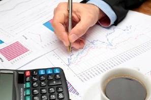 Advisor reviewing charts
