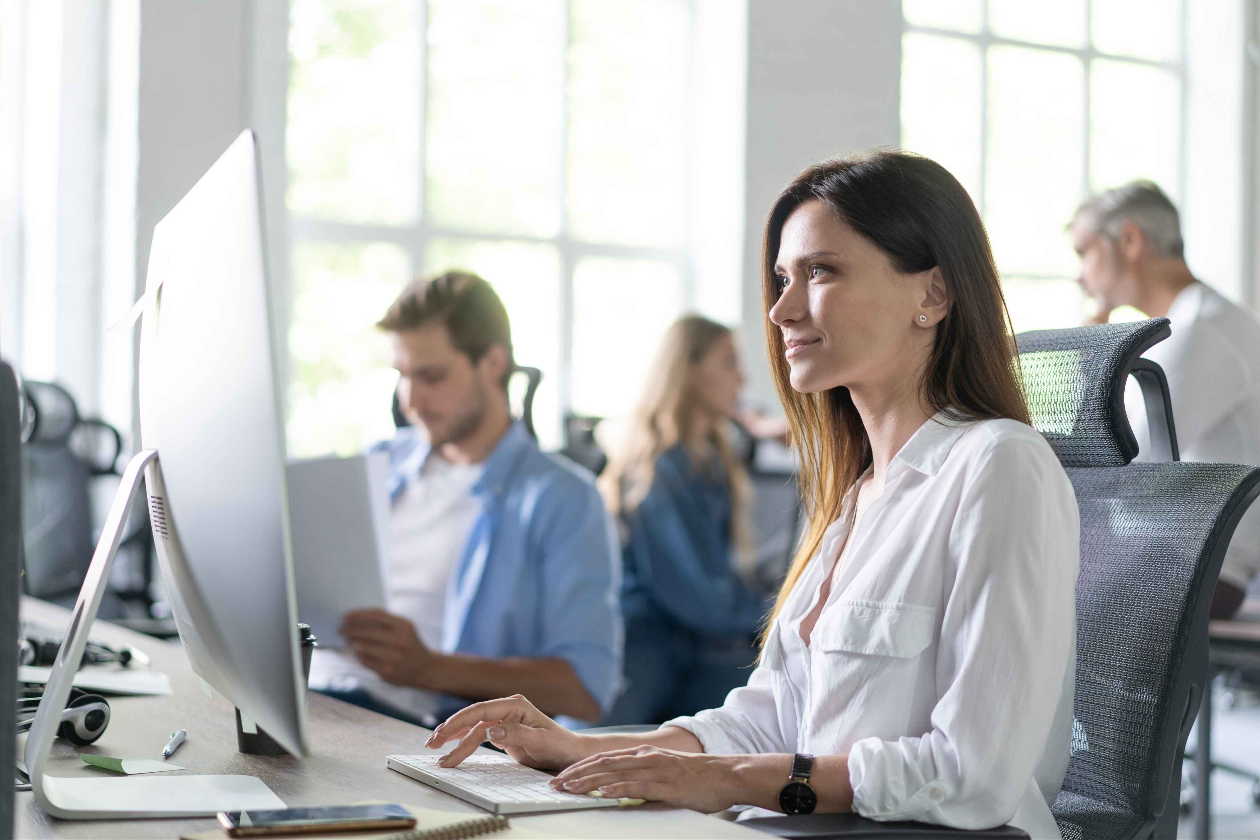Woman working on computer