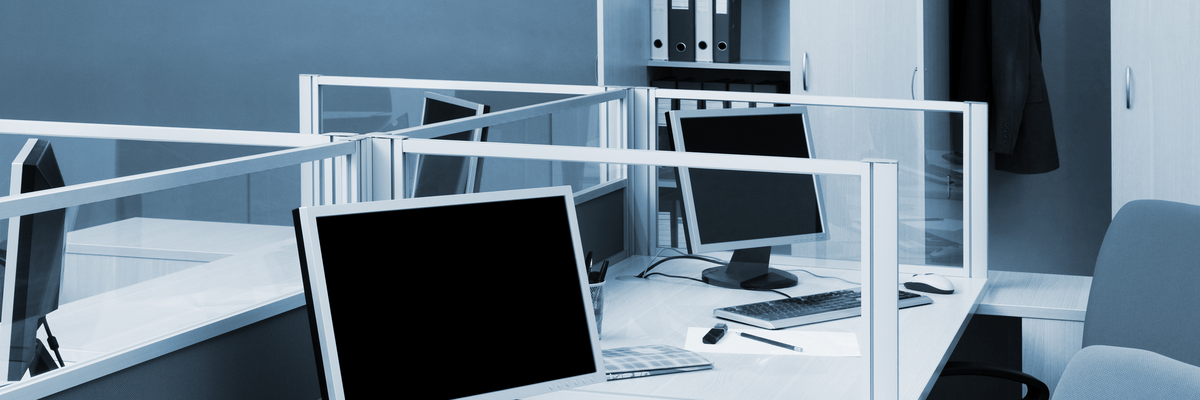 Multiple computers in an office space