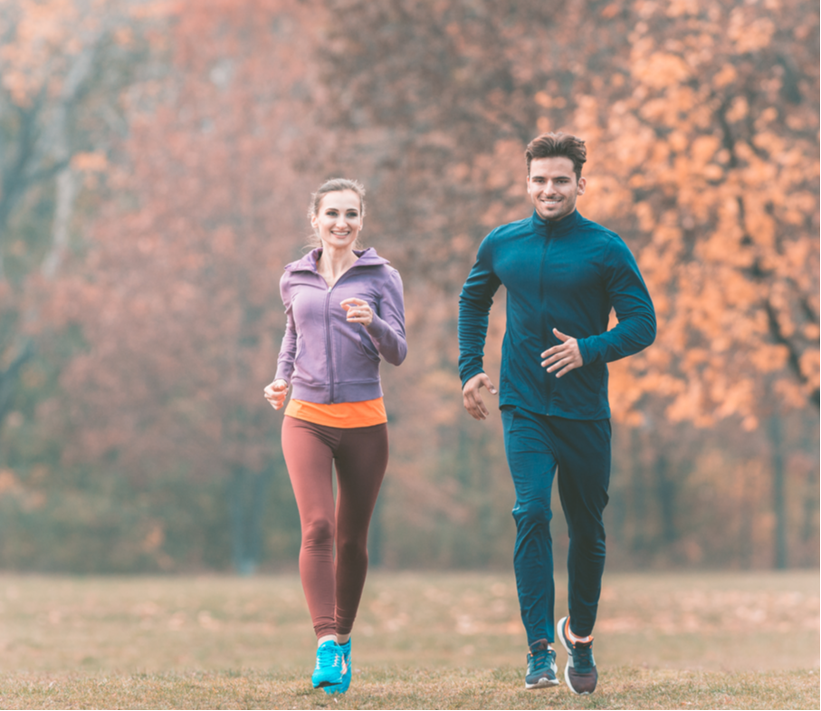 young couple jogging