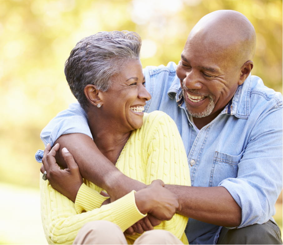 happy couple enjoying the outdoors