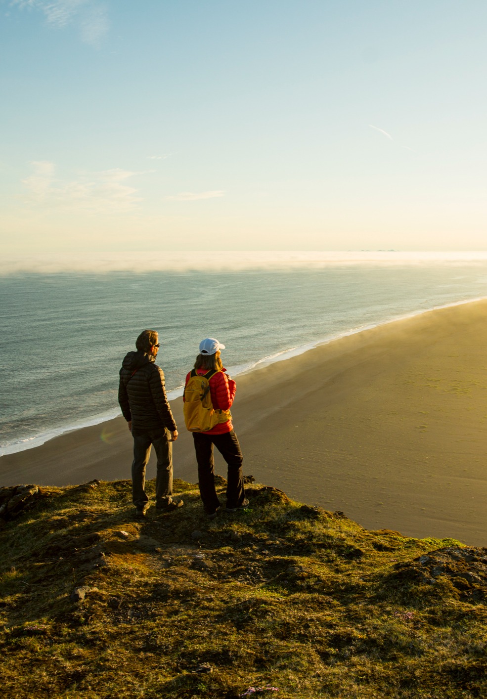 Man and Woman Looking at Beach