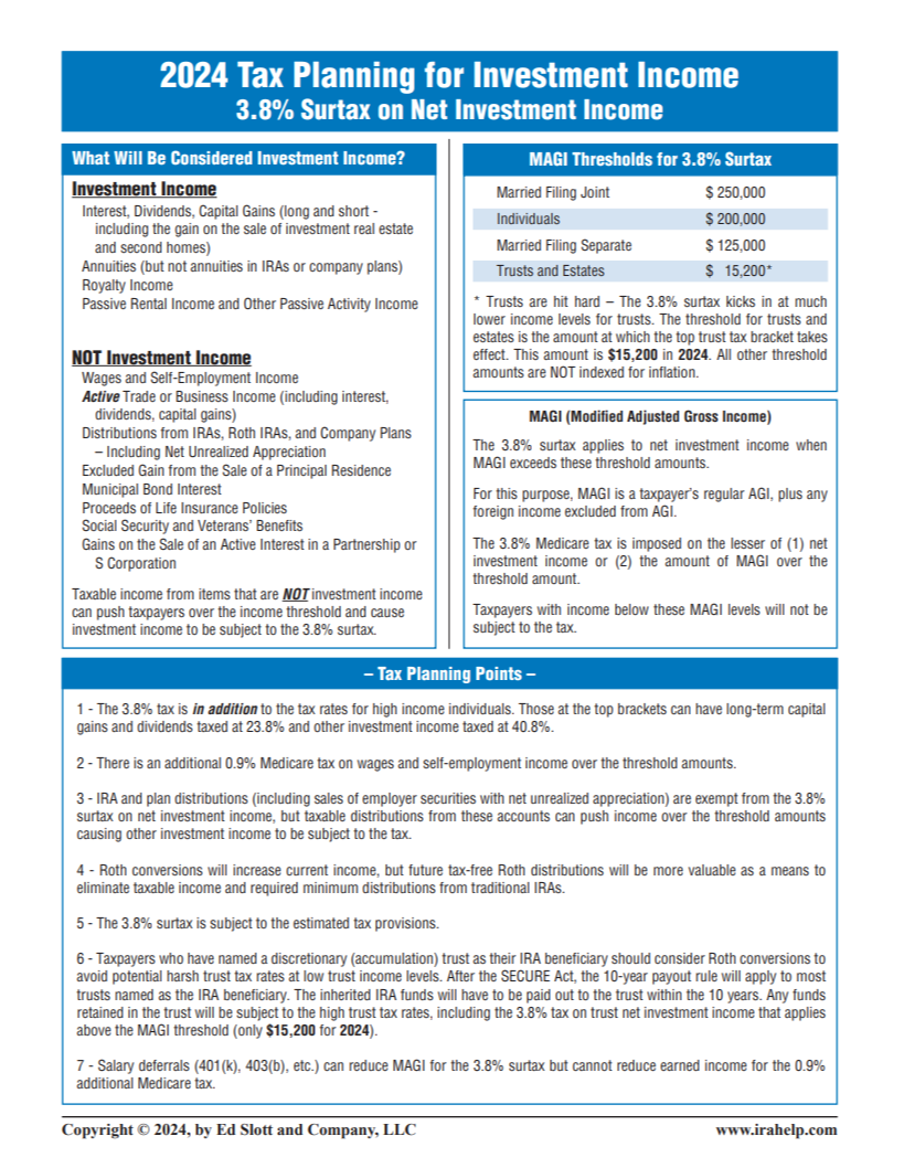 Tax Planning for Investment Income