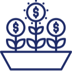 Money flowers icon