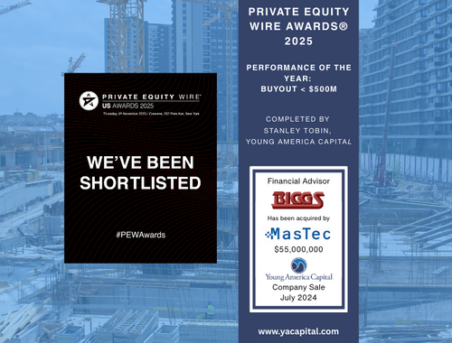 Young America Capital Deal Shortlisted for Private Equity Awards<br/>