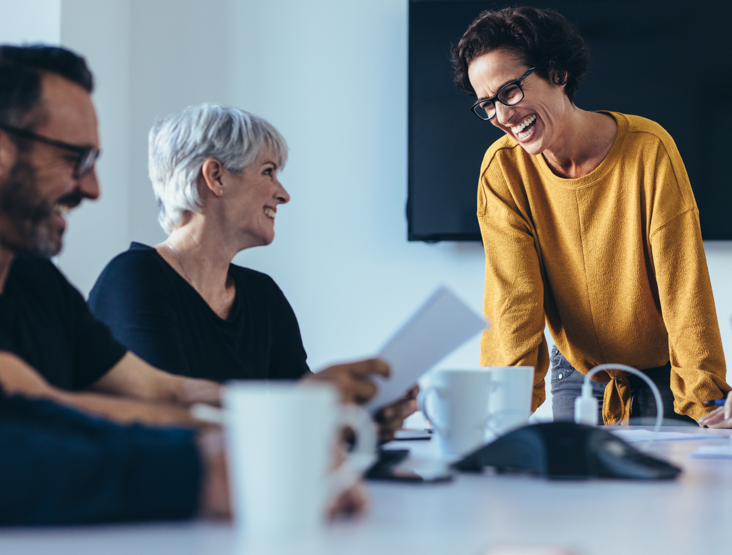 Professionals on a conference call