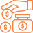 Hand and money pot icon