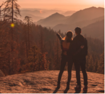 couple hiking in the mountains