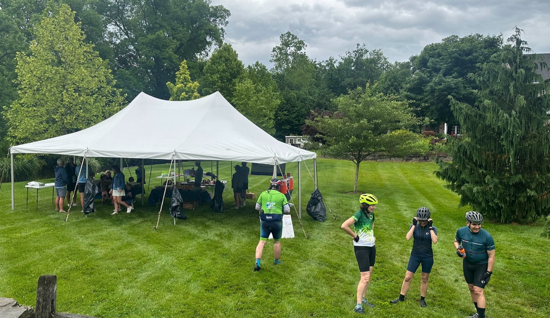 Tour de Frederick riders enjoying refreshments