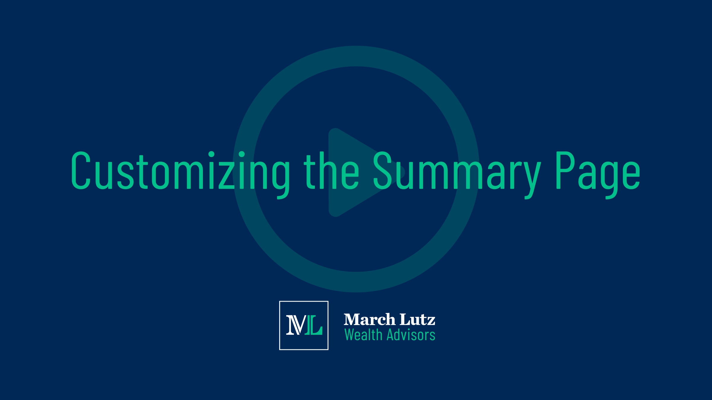 Customizing the Summary Page