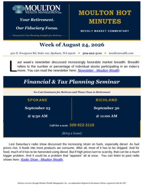 2026-08-24 Running On Fumes - Weekly Newsletter
