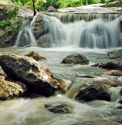 Waterfall With Rocks