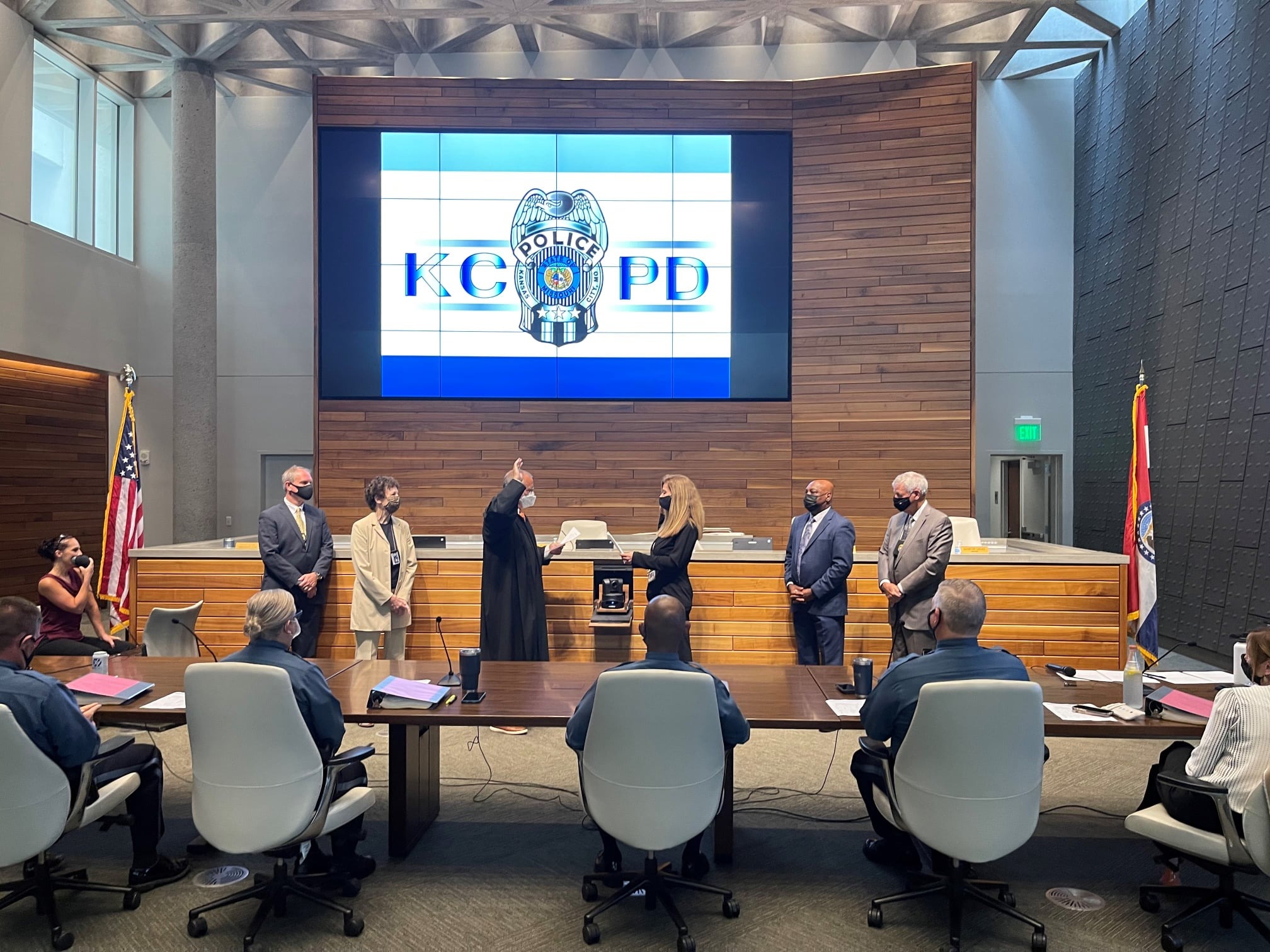 Dawn being sworn in as KC Police Commissioner 