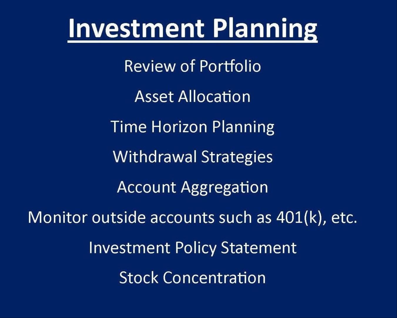 Investment planning