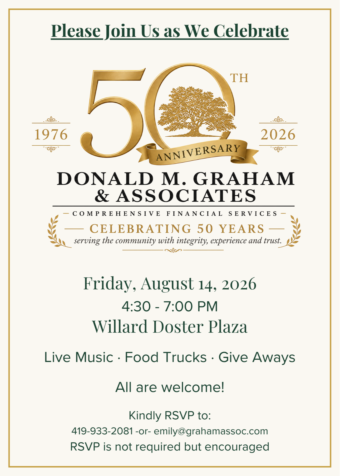 Join Us to Celebrate 50 Years!