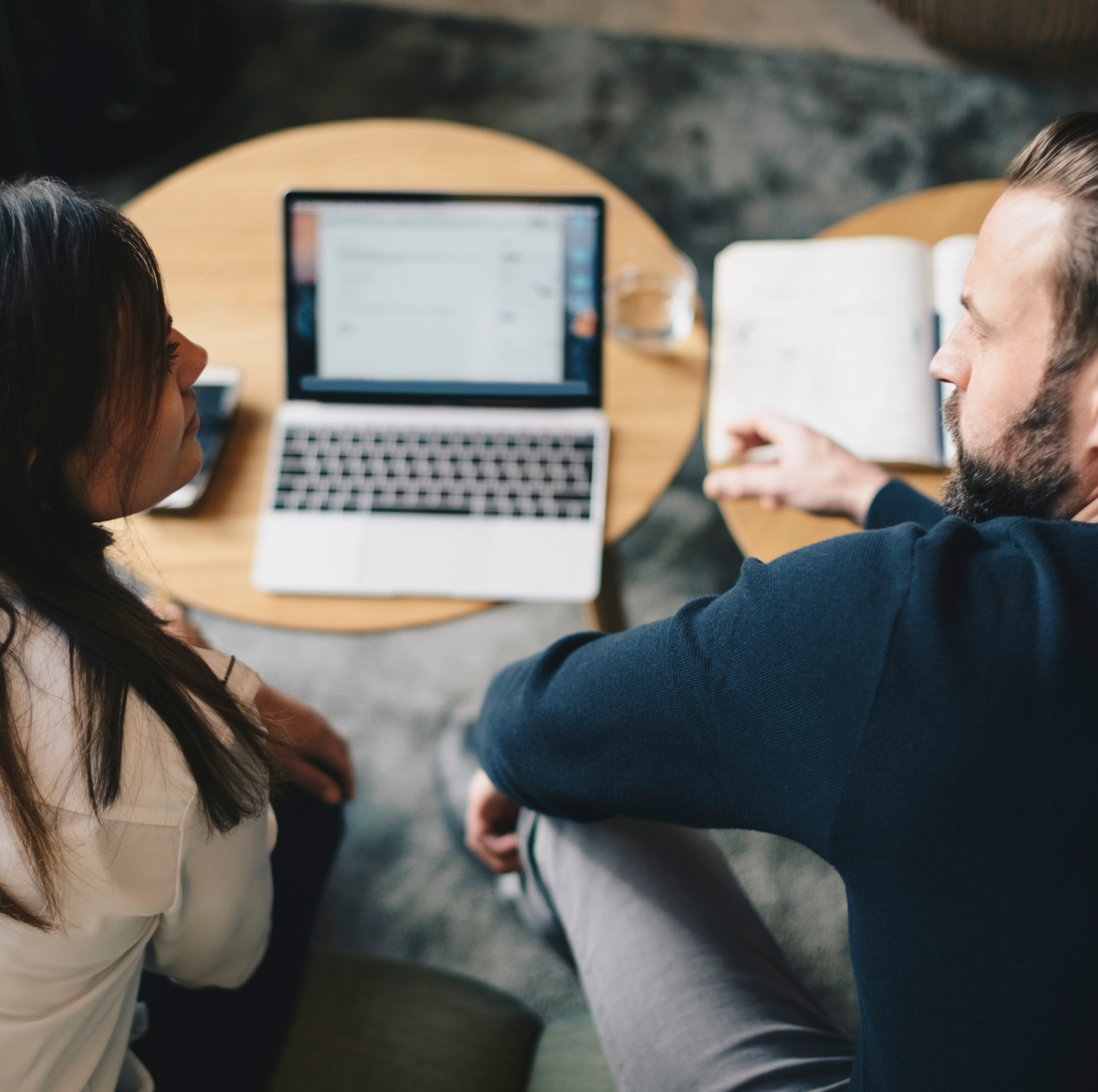 Man and woman having a discussion